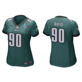 Jordan Davis Women's Philadelphia Eagles Super Bowl LVII Green Game Jersey