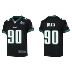 Jordan Davis Youth Philadelphia Eagles Super Bowl LVII Black Game Jersey