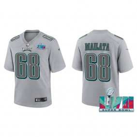 Jordan Mailata Youth Philadelphia Eagles Nike Gray Super Bowl LVII Patch Atmosphere Fashion Game Jersey