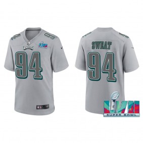 Josh Sweat Men's Philadelphia Eagles Nike Gray Super Bowl LVII Patch Atmosphere Fashion Game Jersey