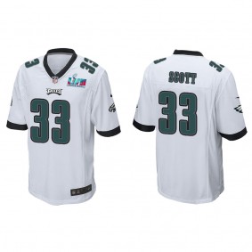 Josiah Scott Men's Philadelphia Eagles Super Bowl LVII White Game Jersey