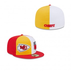 Men's Kansas City Chiefs Gold Red 2023 Sideline 59FIFTY Fitted Hat