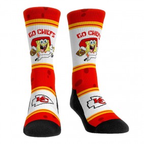 Kansas City Chiefs Rock Em Socks NFL x Nickelodeon Spongebob Squarepants Team Up Crew Socks