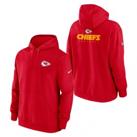 Men's Kansas City Chiefs Nike Red Sideline Club Fleece Pullover Hoodie