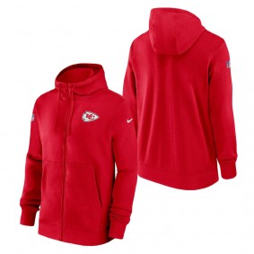 Men's Kansas City Chiefs Nike Red Sideline Club Performance Full-Zip Hoodie