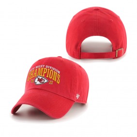 Kansas City Chiefs Red 2022 AFC West Division Champions Clean Up Adjustable Hat