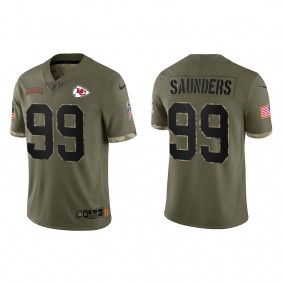 Khalen Saunders Kansas City Chiefs Olive 2022 Salute To Service Limited Jersey