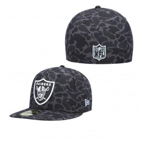 Men's Las Vegas Raiders Black Amoeba Camo 59FIFTY Fitted Hat