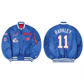 Matt Barkley Alpha Industries X Buffalo Bills MA-1 Bomber Royal Jacket