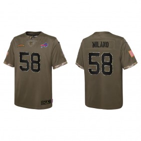 Matt Milano Youth Buffalo Bills Olive 2022 Salute To Service Limited Jersey