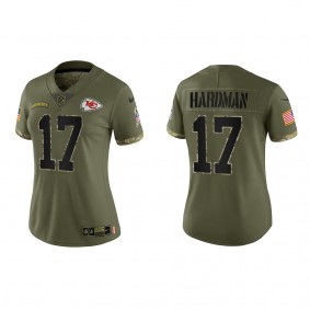 Mecole Hardman Women's Kansas City Chiefs Olive 2022 Salute To Service Limited Jersey