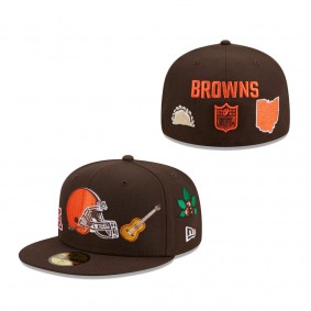Men's Cleveland Browns New Era Brown Team Local 59FIFTY Fitted Hat