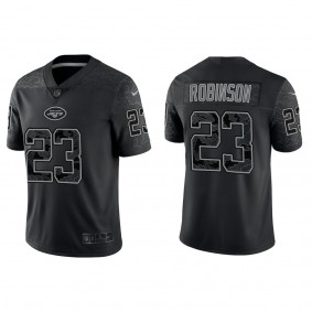 Men's New York Jets James Robinson Black Reflective Limited Jersey