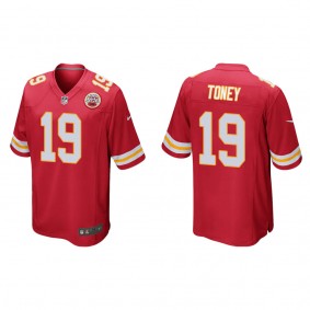 Men's Kansas City Chiefs Kadarius Toney Red Game Jersey