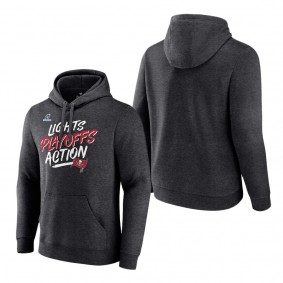 Men's Tampa Bay Buccaneers Fanatics Branded Charcoal 2021 NFL Playoffs Bound Lights Action Pullover Hoodie