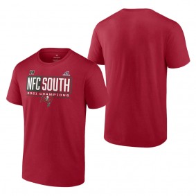 Men's Tampa Bay Buccaneers Fanatics Branded Red 2021 NFC South Division Champions Big & Tall Blocked Favorite T-Shirt