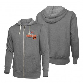 Men's Cincinnati Bengals Majestic Threads Gray Super Bowl LVI Bound Interception Full-Zip Hoodie