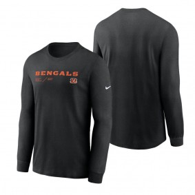 Men's Cincinnati Bengals Nike Black Infograph Lock Up Performance Long Sleeve T-Shirt