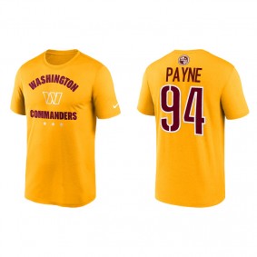 Men's Washington Commanders Da'ron Payne Gold Name & Number T-Shirt