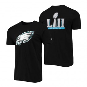 Men's Philadelphia Eagles New Era Black Patch Up Collection Super Bowl LII T-Shirt