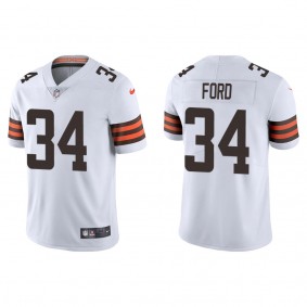 Men's Cleveland Browns Jerome Ford White Vapor Limited Jersey