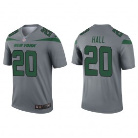 Men's New York Jets Breece Hall Gray Inverted Legend Jersey