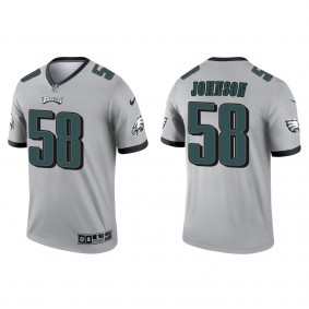 Men's Philadelphia Eagles Kyron Johnson Silver Inverted Legend Jersey