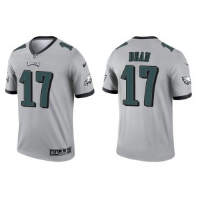 Men's Philadelphia Eagles Nakobe Dean Silver Inverted Legend Jersey