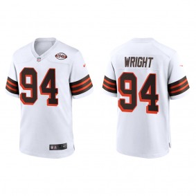 Men's Cleveland Browns Alex Wright White 2022 NFL Draft 1946 Collection Game Jersey