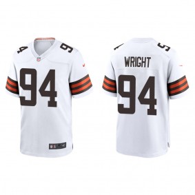 Men's Cleveland Browns Alex Wright White 2022 NFL Draft Game Jersey