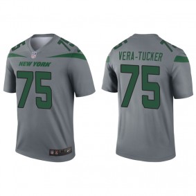 Men's New York Jets Alijah Vera-Tucker Gray Inverted Legend Jersey