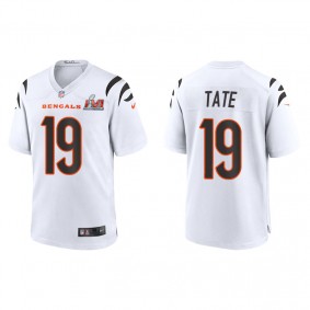 Men's Cincinnati Bengals Auden Tate White Super Bowl LVI Game Jersey