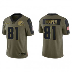 Men's Cleveland Browns Austin Hooper Olive 2021 Salute To Service Jersey