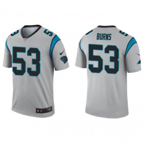 Men's Carolina Panthers Brian Burns Silver Inverted Legend Jersey