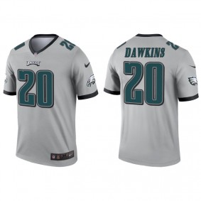 Men's Philadelphia Eagles Brian Dawkins Silver Inverted Legend Jersey