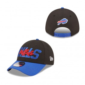 Men's Buffalo Bills New Era Black Royal 2022 NFL Draft 9FORTY Adjustable Hat