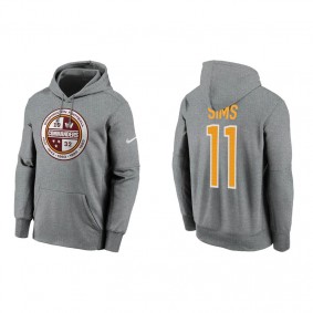 Men's Washington Commanders Cam Sims Charcoal Therma Pullover Hoodie