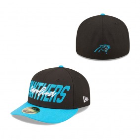 Men's Carolina Panthers New Era Black Blue 2022 NFL Draft Low Profile 59FIFTY Fitted Hat