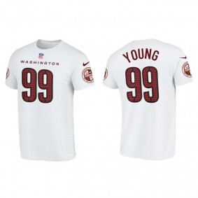 Men's Washington Commanders Chase Young White Name & Number  T-Shirt