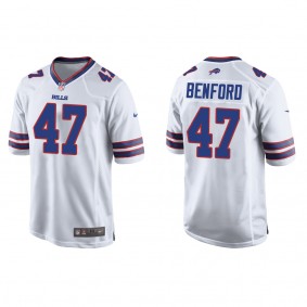 Men's Buffalo Bills Christian Benford White Game Jersey