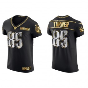 Men's Washington Commanders Cole Turner Black 2022 NFL Draft Golden Elite Jersey