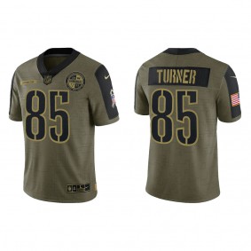 Men's Washington Commanders Cole Turner Olive 2022 NFL Draft Salute to Service Jersey