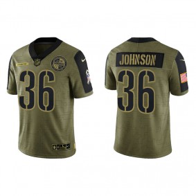 Men's Washington Commanders Danny Johnson Olive Salute to Service Limited Jersey