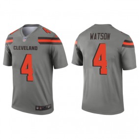 Men's Cleveland Browns Deshaun Watson Gray Inverted Legend Jersey