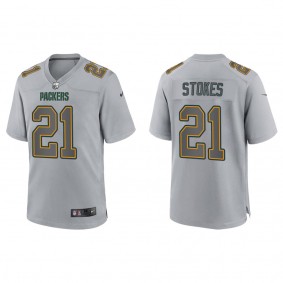 Men's Eric Stokes Green Bay Packers Gray Atmosphere Fashion Game Jersey