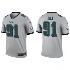 Men's Philadelphia Eagles Fletcher Cox Silver Inverted Legend Jersey