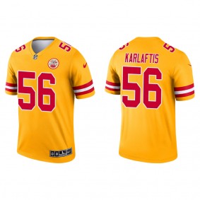 Men's Kansas City Chiefs George Karlaftis Yellow 2022 NFL Draft Inverted Legend Jersey