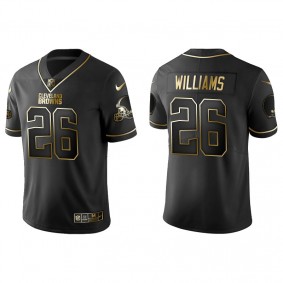 Men's Cleveland Browns Greedy Williams Black Golden Edition Jersey