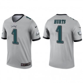 Men's Philadelphia Eagles Jalen Hurts Silver Inverted Legend Jersey