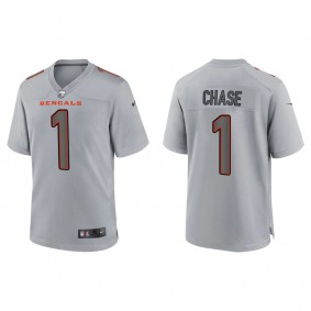 Men's Ja'Marr Chase Cincinnati Bengals Gray Atmosphere Fashion Game Jersey